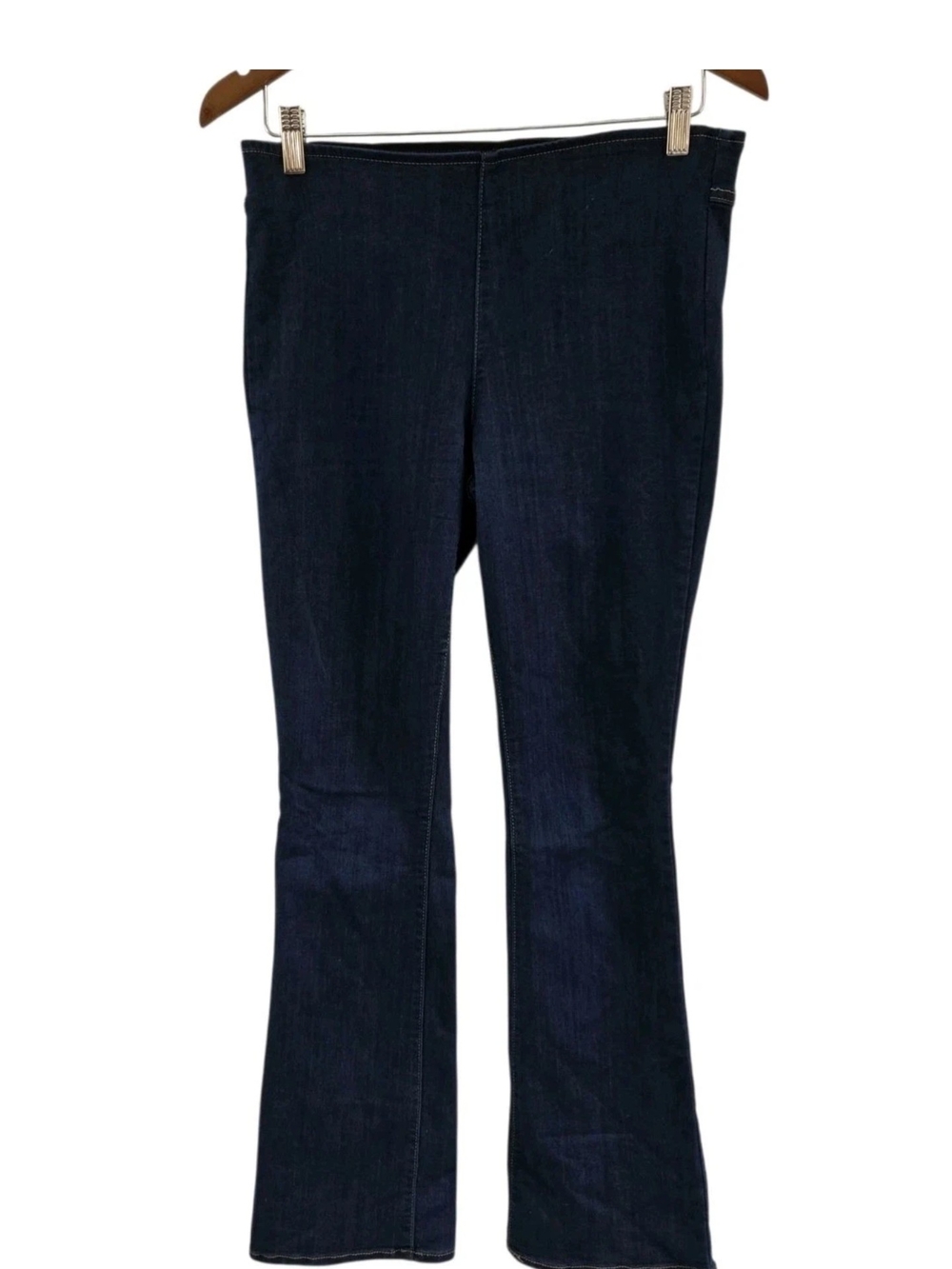 1822 Denim Dark Wash Blue Jeans Flare Pullon Stretch Womens Size 8